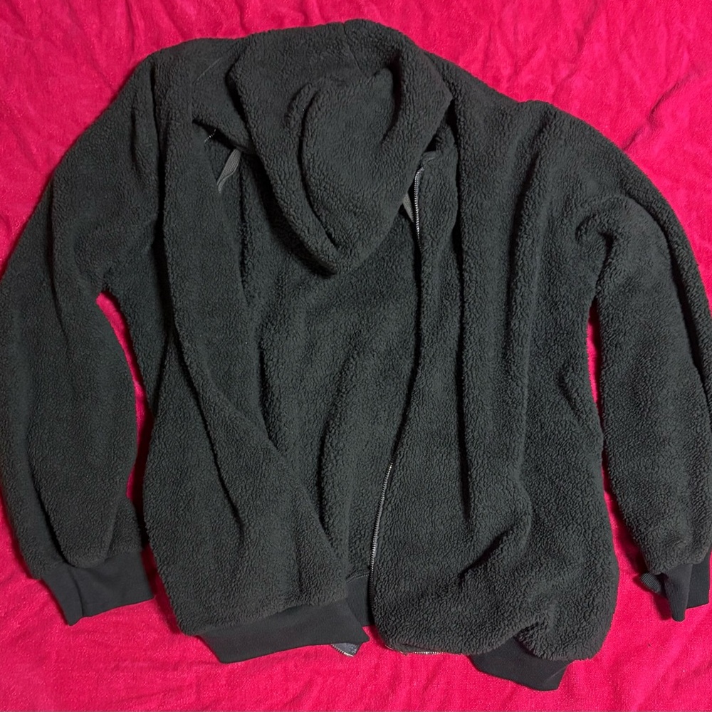 Amazon Women's Black Fleece Zip-Up Hoodie